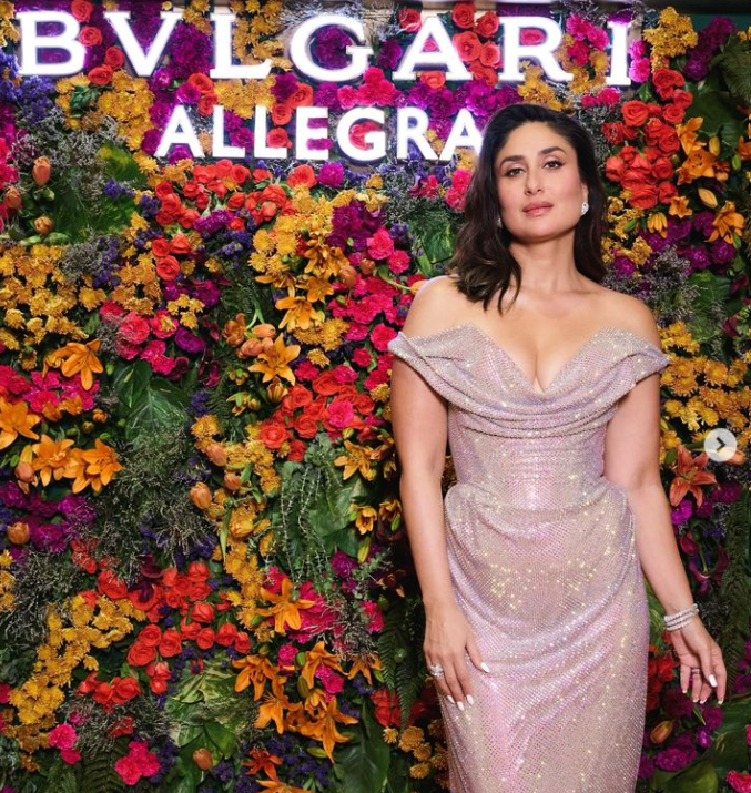 Kareena Kapoor Shines at Bulgari Event in a Sparkling Rhinestone Gown